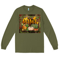 Army Green mama pumpkin tumbler Long Sleeve Tee - BundleAndBundleShop