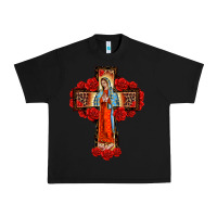 Black lady of guadalupe rose cross, Urban Heavy Tee - BarkalooDesign