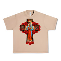 Burro lady of guadalupe rose cross, Urban Heavy Tee - BarkalooDesign