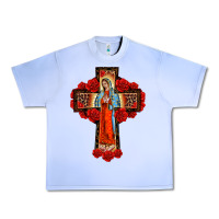 Grape Ice lady of guadalupe rose cross, Urban Heavy Tee - BarkalooDesign