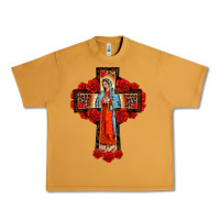 Peanut Butter lady of guadalupe rose cross, Urban Heavy Tee - BarkalooDesign