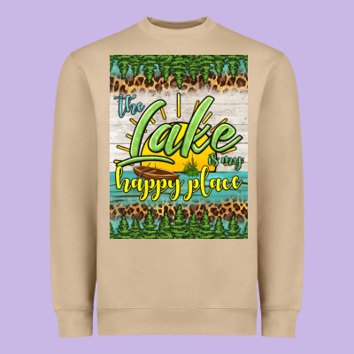 The Lake Is My Happy Place Air Freshener Heavyweight Sweatshirt Designed By Hra Design Shop