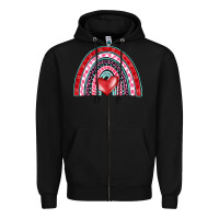 Black valentine's day rainbow Zipper Hoodie - BarkalooDesign