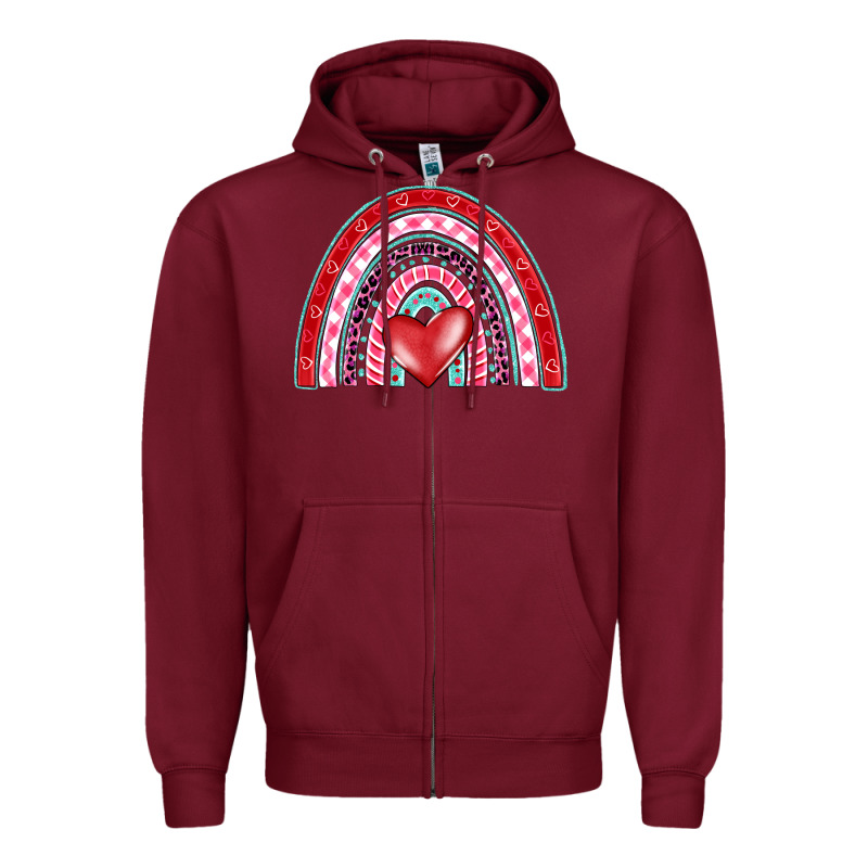 Valentine's Day Rainbow Zipper Hoodie by BarkalooDesign | Teevron