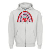 Dove Grey valentine's day rainbow Zipper Hoodie - BarkalooDesign