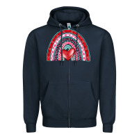 Navy valentine's day rainbow Zipper Hoodie - BarkalooDesign