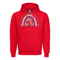 Red valentine's day rainbow Zipper Hoodie - BarkalooDesign