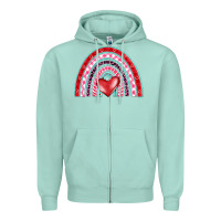 Seafoam valentine's day rainbow Zipper Hoodie - BarkalooDesign