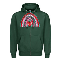 Sports Green valentine's day rainbow Zipper Hoodie - BarkalooDesign