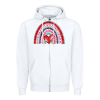 White valentine's day rainbow Zipper Hoodie - BarkalooDesign