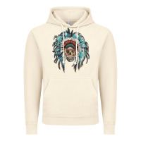 Vintage Artic indian headdress with native american skull Vintage Hoodie - RanaPortraitStore