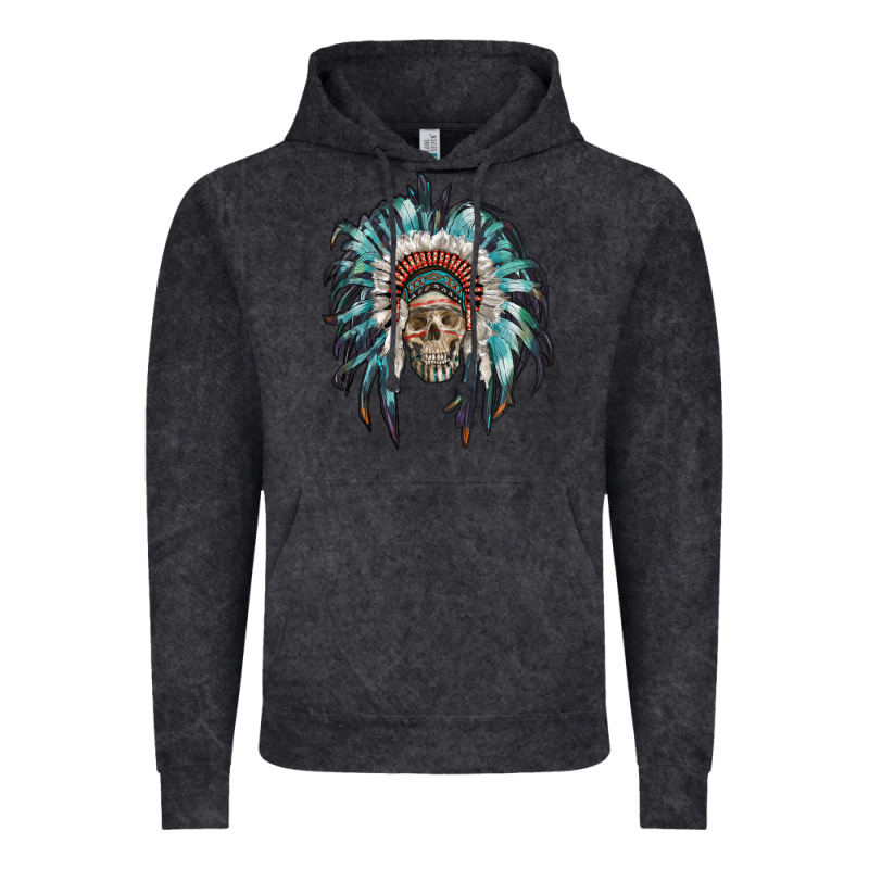 Indian Headdress With Native American Skull Vintage Hoodie by RanaPortraitStore | Teevron