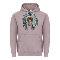 Vintage Zinc indian headdress with native american skull Vintage Hoodie - RanaPortraitStore