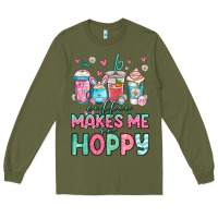 Army Green easter coffee makes me so hoppy Long Sleeve Tee - Jasminsmagicworld
