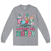 Heather Grey easter coffee makes me so hoppy Long Sleeve Tee - Jasminsmagicworld