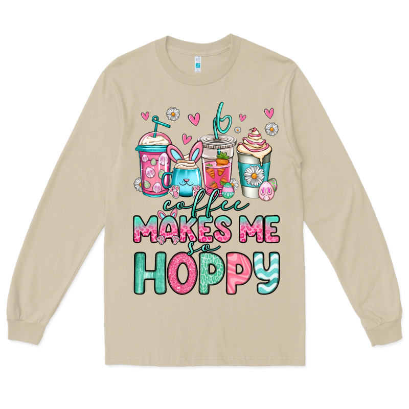 Easter Coffee Makes Me So Hoppy Long Sleeve Tee by Jasminsmagicworld | Teevron