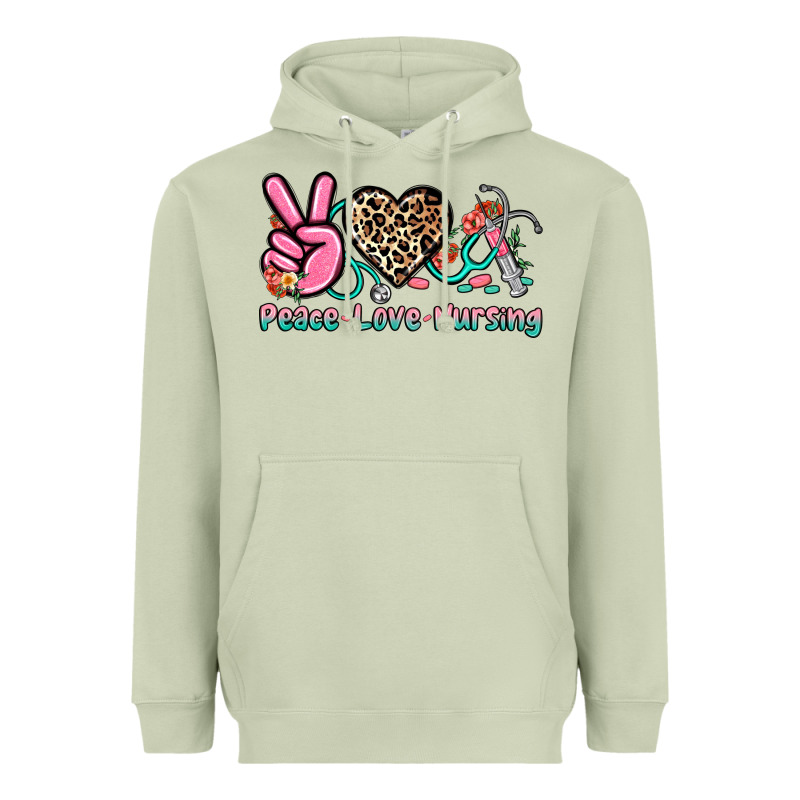 Peace Love Nursing Heavyweight Hoodie by NancyCooperArtShop | Teevron