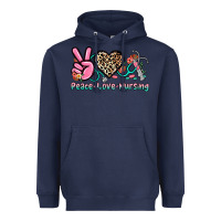 Navy peace love nursing Heavyweight Hoodie - NancyCooperArtShop