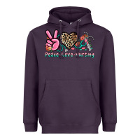 Plum peace love nursing Heavyweight Hoodie - NancyCooperArtShop