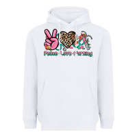 White peace love nursing Heavyweight Hoodie - NancyCooperArtShop