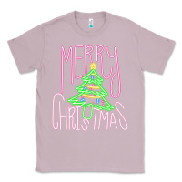 Lilac Merry Neon Christmas Classic Tee - CowhideDigitalArt