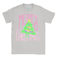 Moon Dust Merry Neon Christmas Classic Tee - CowhideDigitalArt