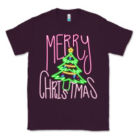 Plum Merry Neon Christmas Classic Tee - CowhideDigitalArt
