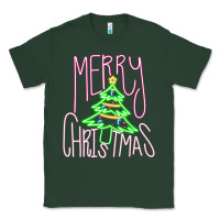 Sports Green Merry Neon Christmas Classic Tee - CowhideDigitalArt