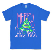 True Royal Merry Neon Christmas Classic Tee - CowhideDigitalArt