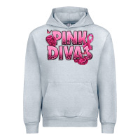 Heather Grey Pink Divas Breast Cancer Urban Hoodie - NancyCooperArtShop