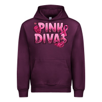 Mauve Wine Pink Divas Breast Cancer Urban Hoodie - NancyCooperArtShop