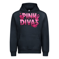 Navy Pink Divas Breast Cancer Urban Hoodie - NancyCooperArtShop