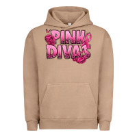 Pigment Burro Pink Divas Breast Cancer Urban Hoodie - NancyCooperArtShop