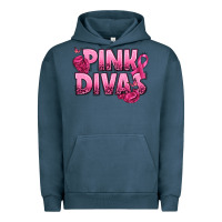 Pigment Midnight Navy Pink Divas Breast Cancer Urban Hoodie - NancyCooperArtShop