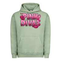 Pigment Oil Green Pink Divas Breast Cancer Urban Hoodie - NancyCooperArtShop