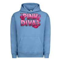 Pigment Pebble Blue Pink Divas Breast Cancer Urban Hoodie - NancyCooperArtShop