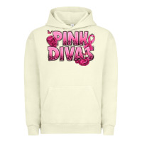 Pigment Pistachio Pink Divas Breast Cancer Urban Hoodie - NancyCooperArtShop