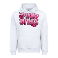 White Pink Divas Breast Cancer Urban Hoodie - NancyCooperArtShop