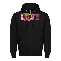 Black valentine's day love highland cow Zipper Hoodie - BarkalooDesign