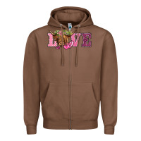 Chestnut valentine's day love highland cow Zipper Hoodie - BarkalooDesign