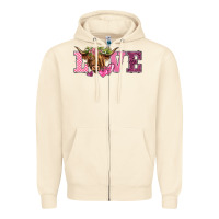 Sandshell valentine's day love highland cow Zipper Hoodie - BarkalooDesign