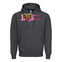 Smoke valentine's day love highland cow Zipper Hoodie - BarkalooDesign