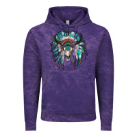 Cloud Purple indian headdress with bull skull Vintage Hoodie - RanaPortraitStore