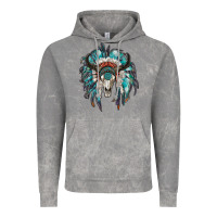 Cloud Rock indian headdress with bull skull Vintage Hoodie - RanaPortraitStore