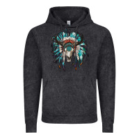 Vintage Black indian headdress with bull skull Vintage Hoodie - RanaPortraitStore