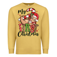 Antique Gold my first christmas cute christmas sloth Premium Sweatshirt - MaliasSmallBusiness