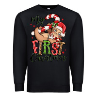 Black my first christmas cute christmas sloth Premium Sweatshirt - MaliasSmallBusiness