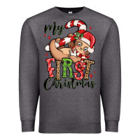 Charcoal Heather my first christmas cute christmas sloth Premium Sweatshirt - MaliasSmallBusiness