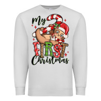 Dove Grey my first christmas cute christmas sloth Premium Sweatshirt - MaliasSmallBusiness