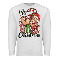Oatmeal Heather my first christmas cute christmas sloth Premium Sweatshirt - MaliasSmallBusiness